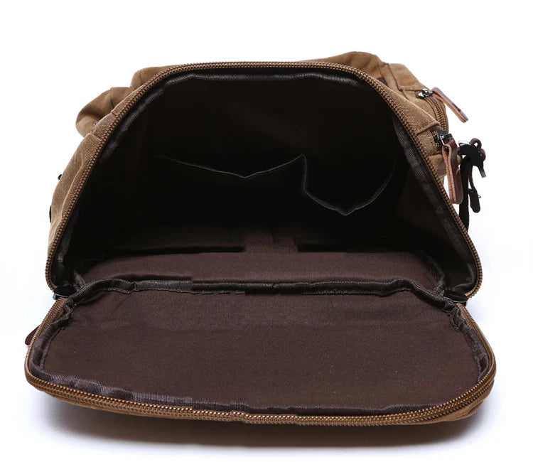 Men's Vintage Canvas Backpack Travel Laptop Bag Large Capacity Durable - COOLCrown Store