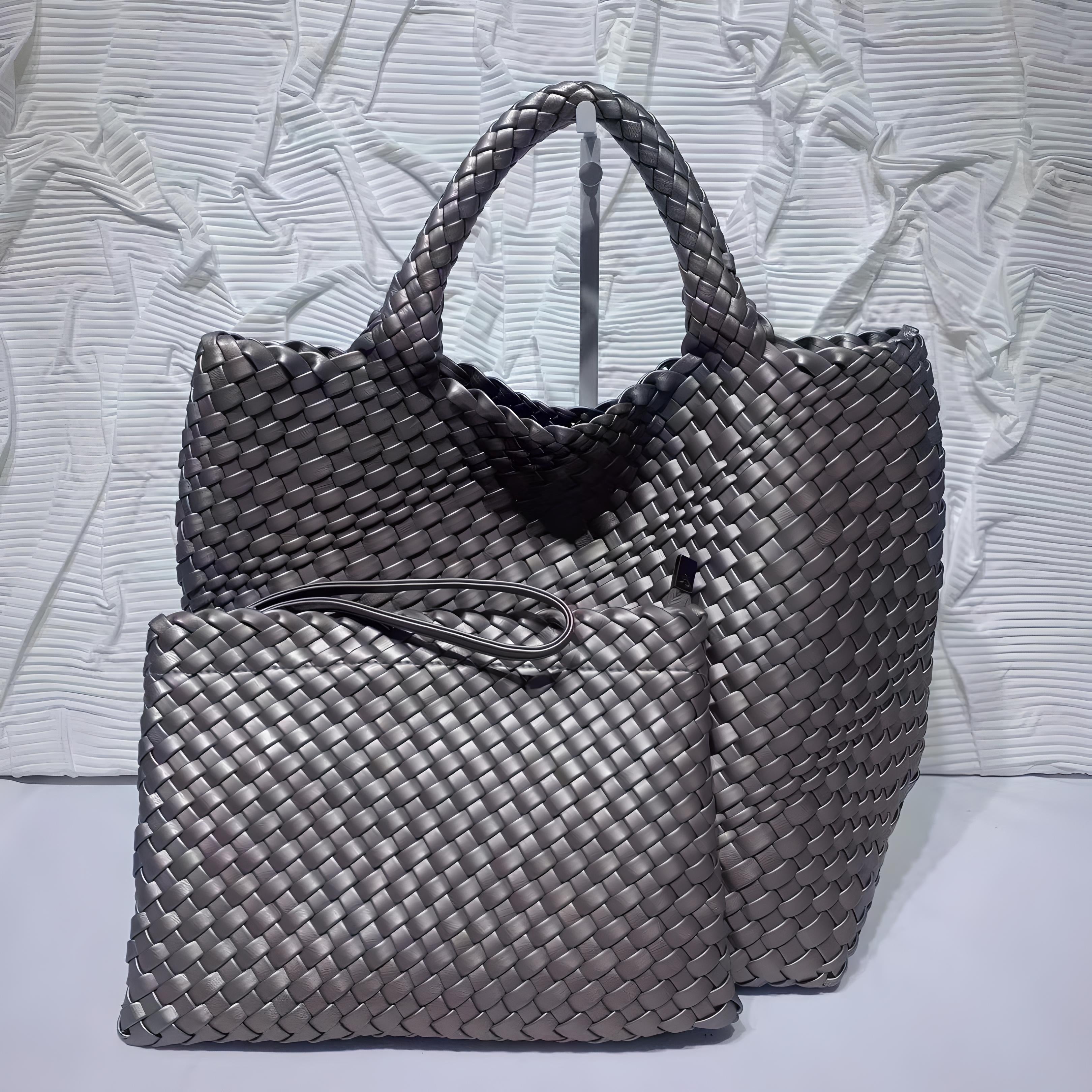 Soft PU Leather Woven Tote Handbag - COOLCrown Store