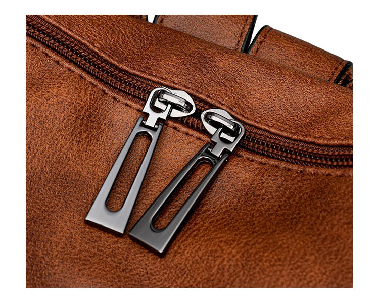 Large Leather Backpack for Women Travel Fashion Shoulder Bag With Tassel Purse - COOLCrown Store