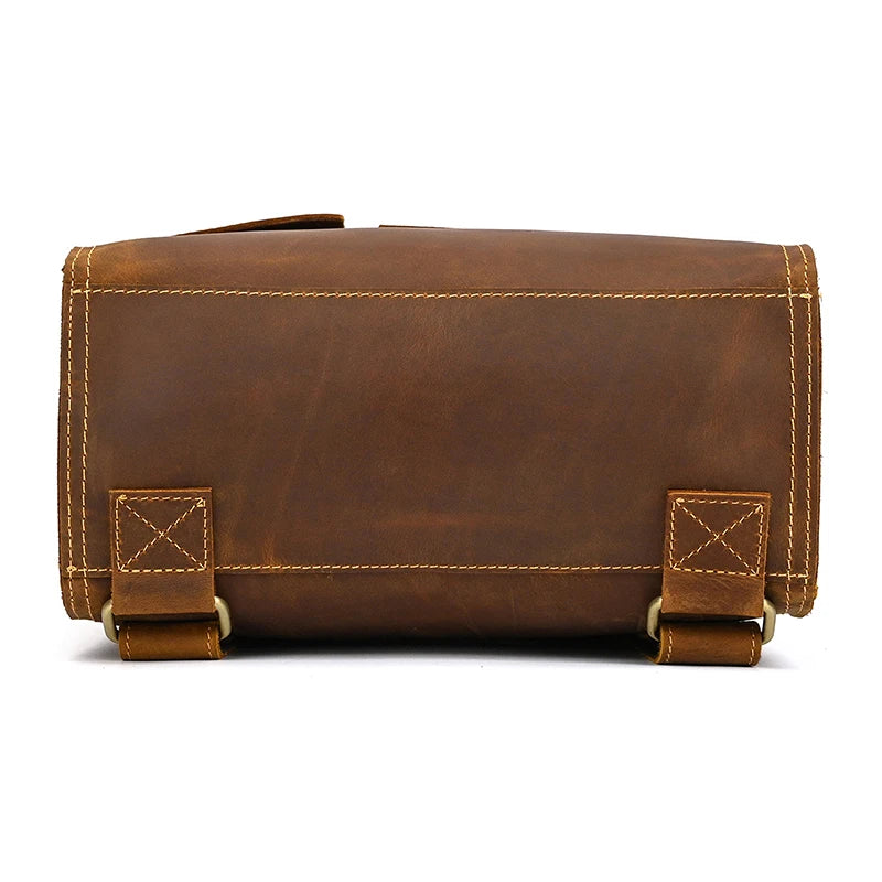 Vintage Crazy Horse Leather Backpack for Men – 15" Laptop Business Travel Bag - COOLCrown Store