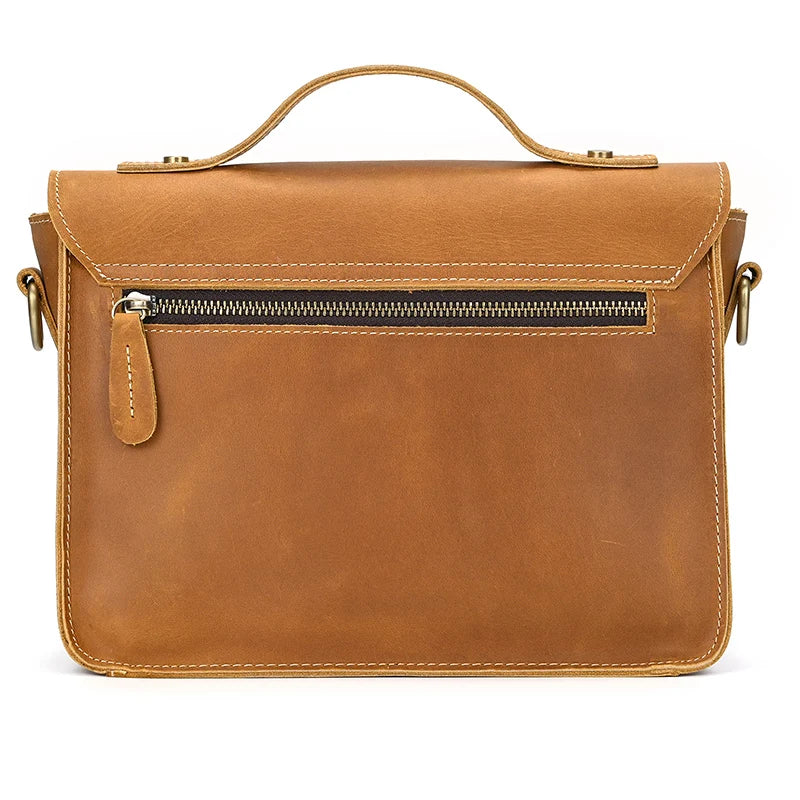 Vintage Crazy Horse Leather Men's Shoulder Crossbody Travel Bag - COOLCrown Store