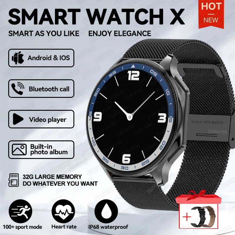 Men’s 32GB Smart Watch AMOLED 1.43'' Bluetooth Call Fitness - COOLCrown Store