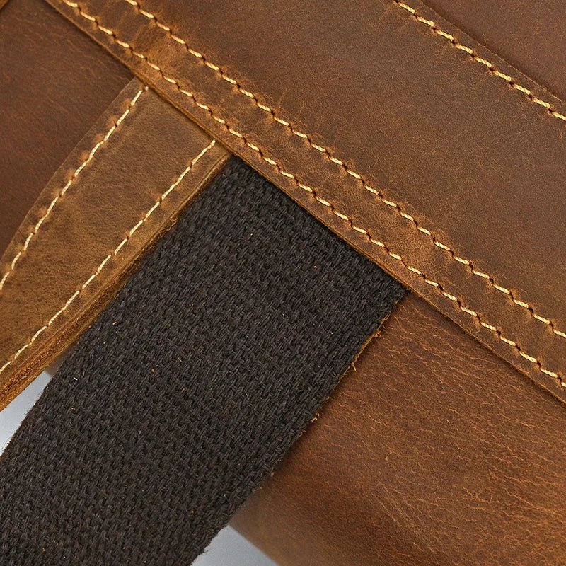 Vintage Crazy Horse Leather Backpack for Men – 15" Laptop Business Travel Bag - COOLCrown Store