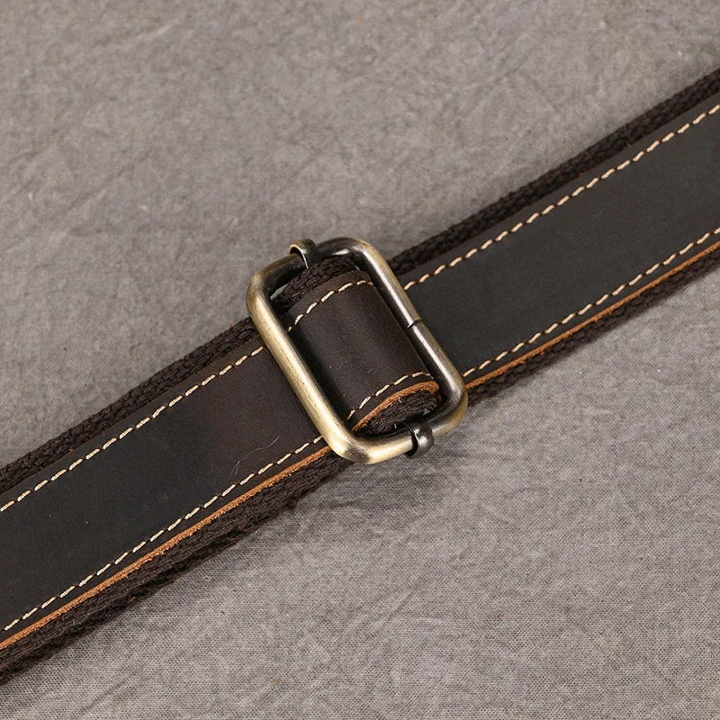 Vintage Crazy Horse Leather Men's Shoulder Crossbody Travel Bag - COOLCrown Store