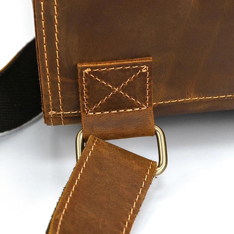 Vintage Crazy Horse Leather Backpack for Men – 15" Laptop Business Travel Bag - COOLCrown Store