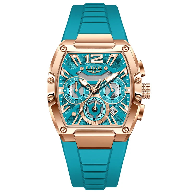 Men’s Sport Chronograph Watch with Calendar & Silicone Strap Quartz - COOLCrown Store