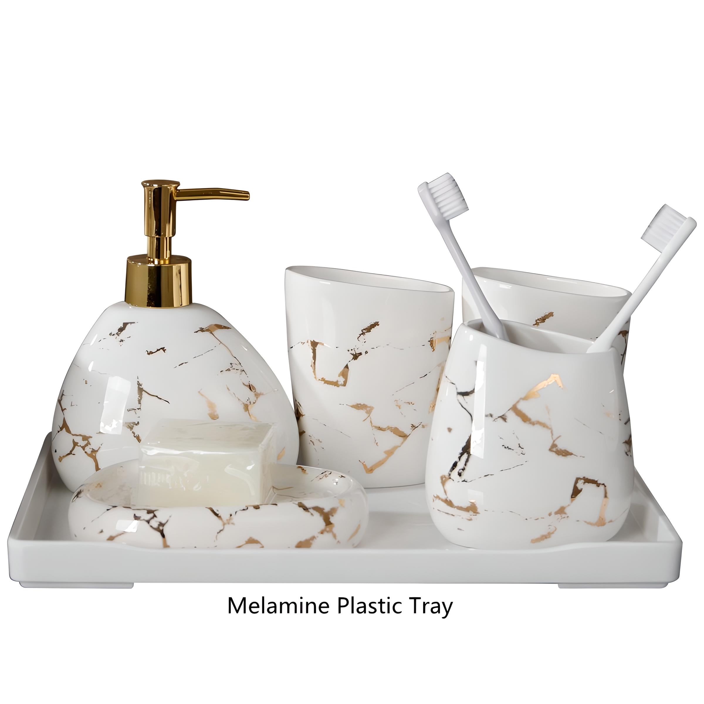 White Marble Texture Bathroom Supplies Decor - COOLCrown Store