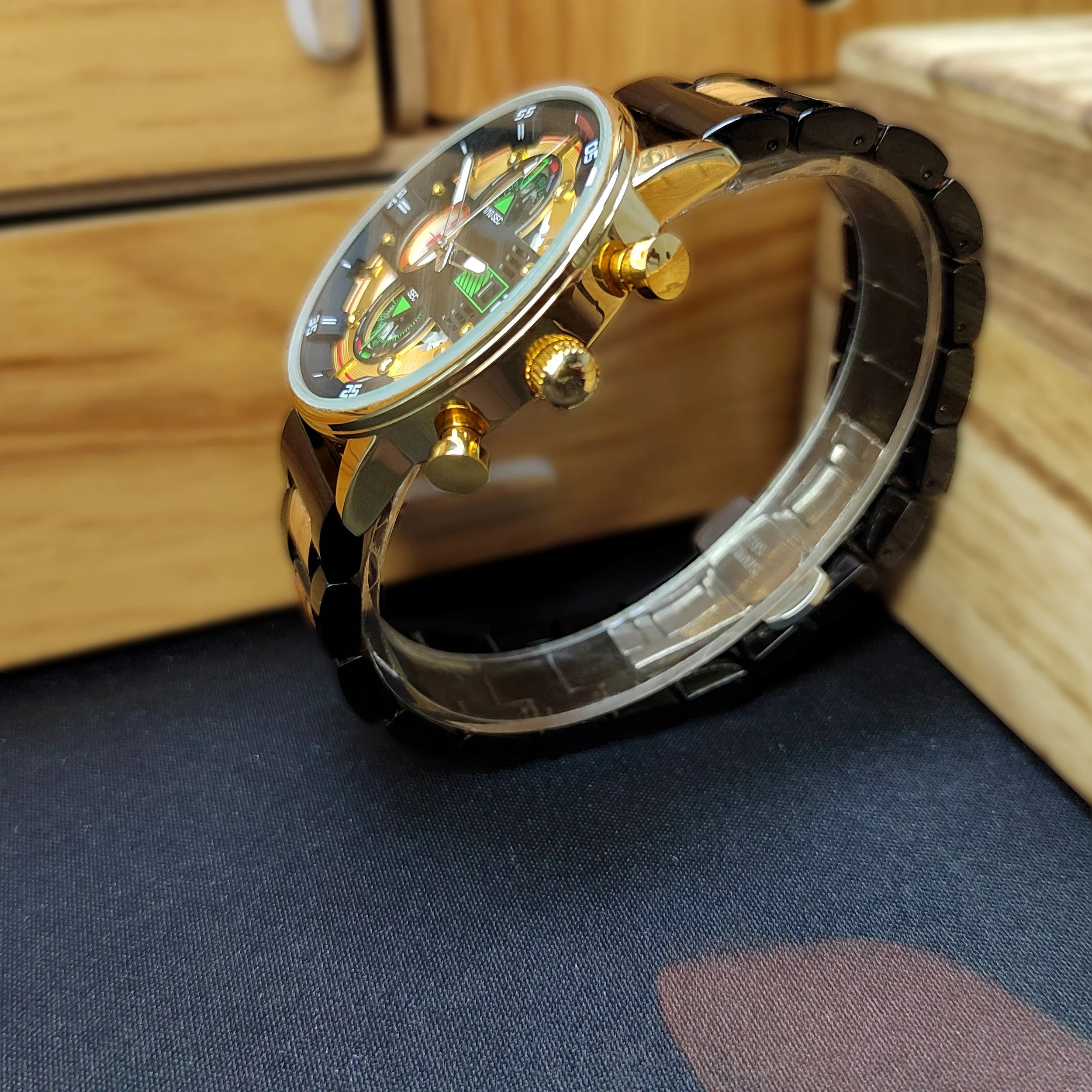 Luxury Men’s Wooden Chronograph Watch – Unique Design, Stylish Gift Timepiece - COOLCrown Store