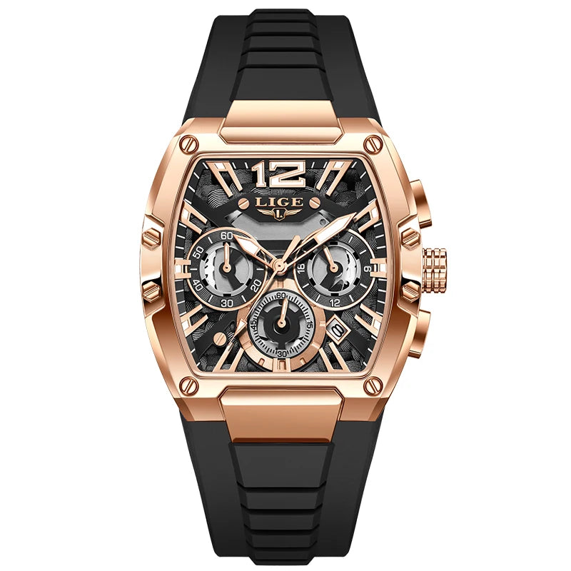 Men’s Sport Chronograph Watch with Calendar & Silicone Strap Quartz - COOLCrown Store