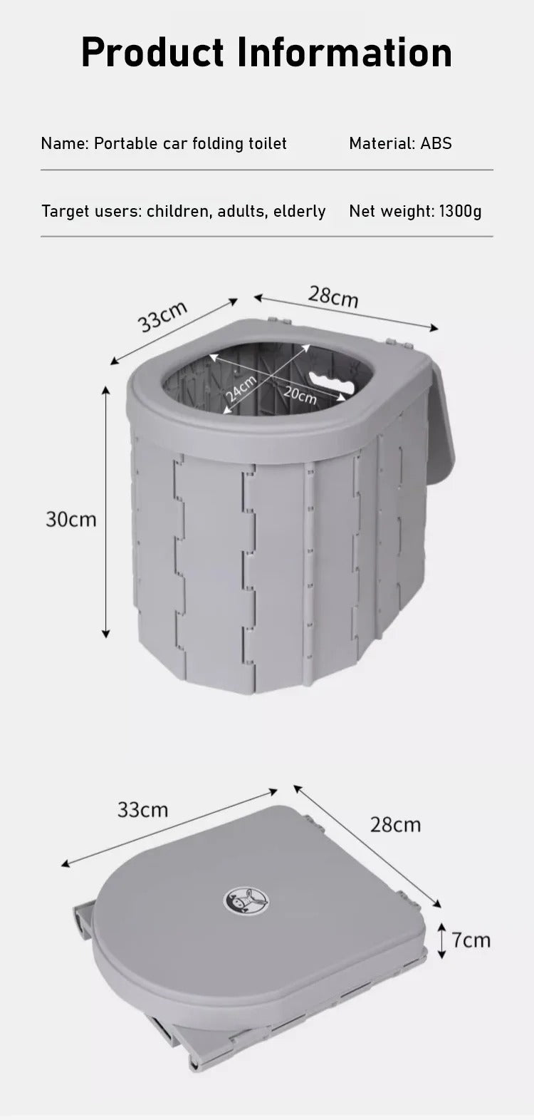 Autcarible Portable Toilet Folding Seat - COOLCrown Store