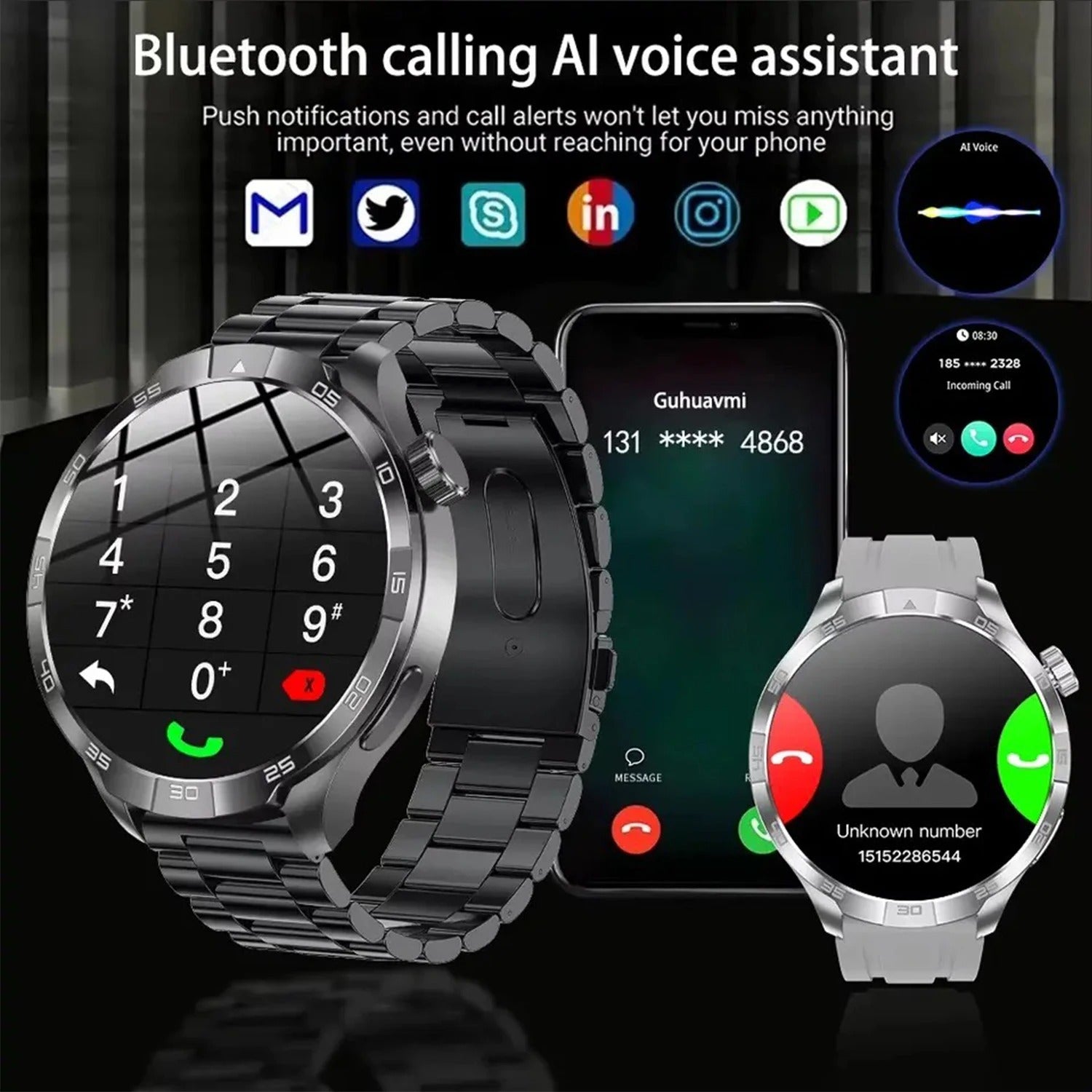 GT4 Pro+ Smartwatch GPS NFC AMOLED Bluetooth Call Tracker Watch - COOLCrown Store