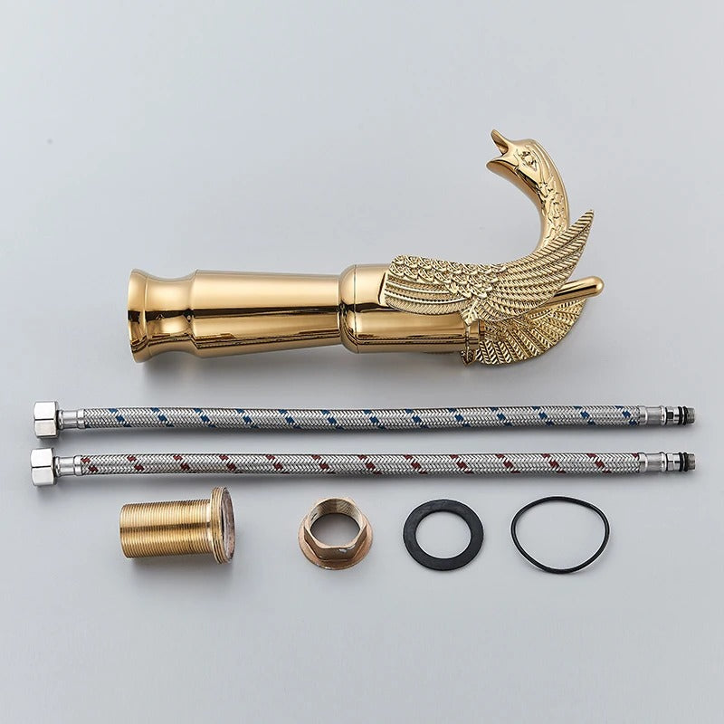 Golden Swan Brass Bathroom Faucet Mixer Tap for Sink Hot Cold Water - COOLCrown Store