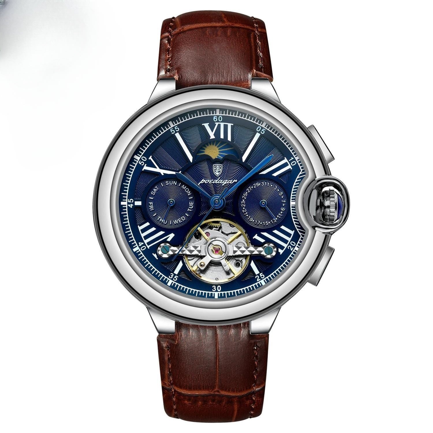 Luxury Men’s Automatic Tourbillon Watch – Waterproof & Stainless Steel - COOLCrown Store