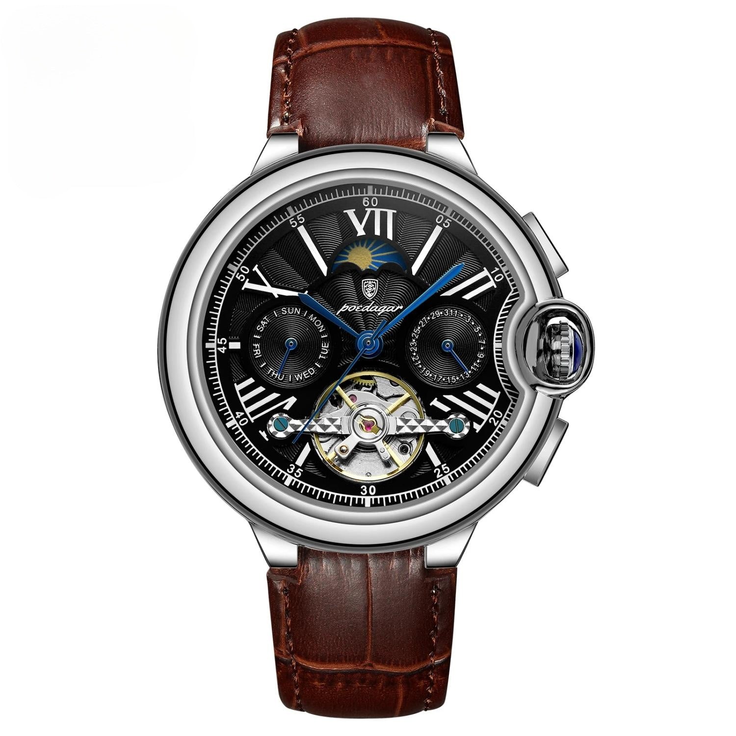 Luxury Men’s Automatic Tourbillon Watch – Waterproof & Stainless Steel - COOLCrown Store