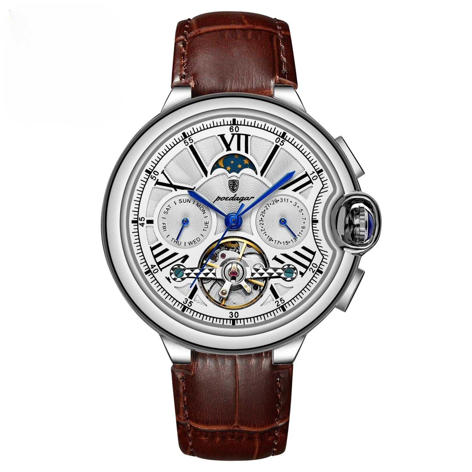 Luxury Men’s Automatic Tourbillon Watch – Waterproof & Stainless Steel - COOLCrown Store