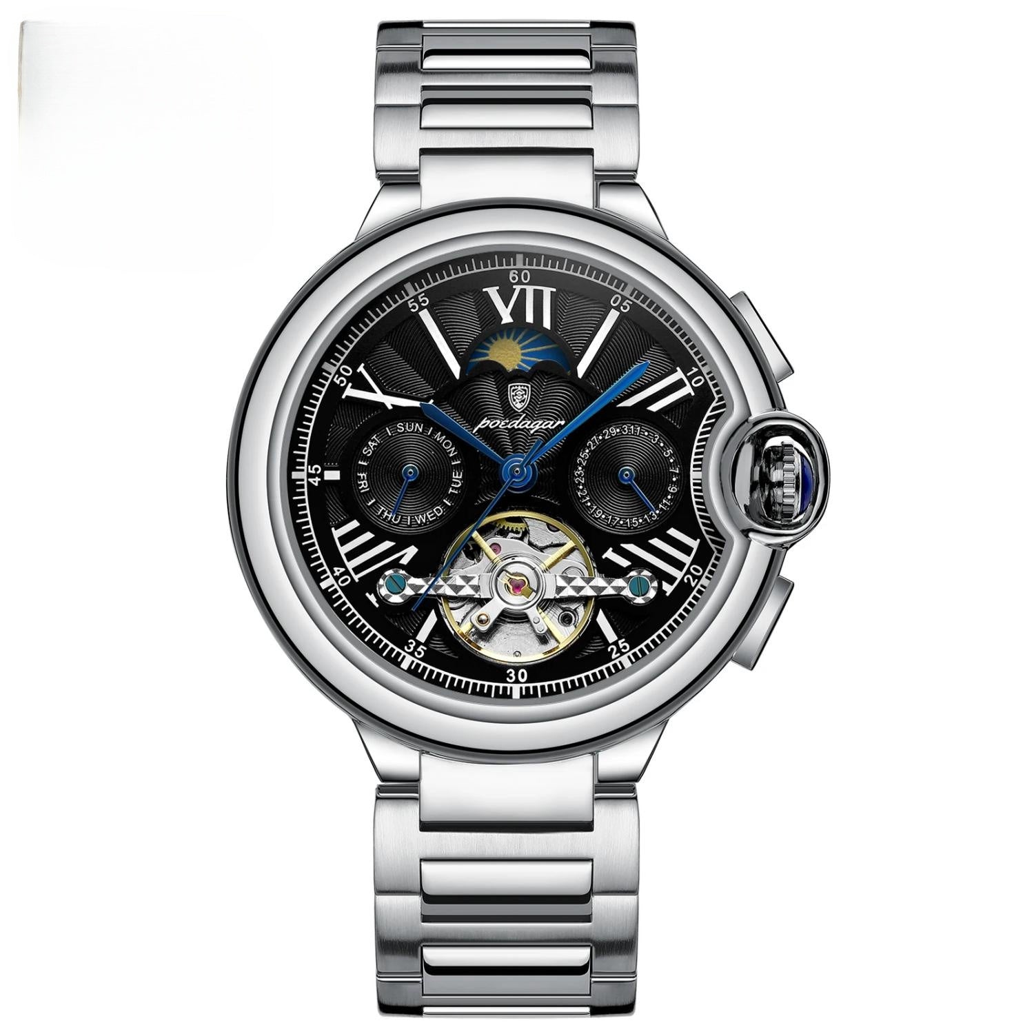 Luxury Men’s Automatic Tourbillon Watch – Waterproof & Stainless Steel - COOLCrown Store