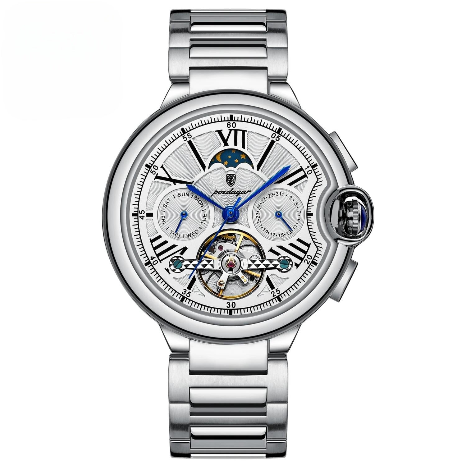 Luxury Men’s Automatic Tourbillon Watch – Waterproof & Stainless Steel - COOLCrown Store