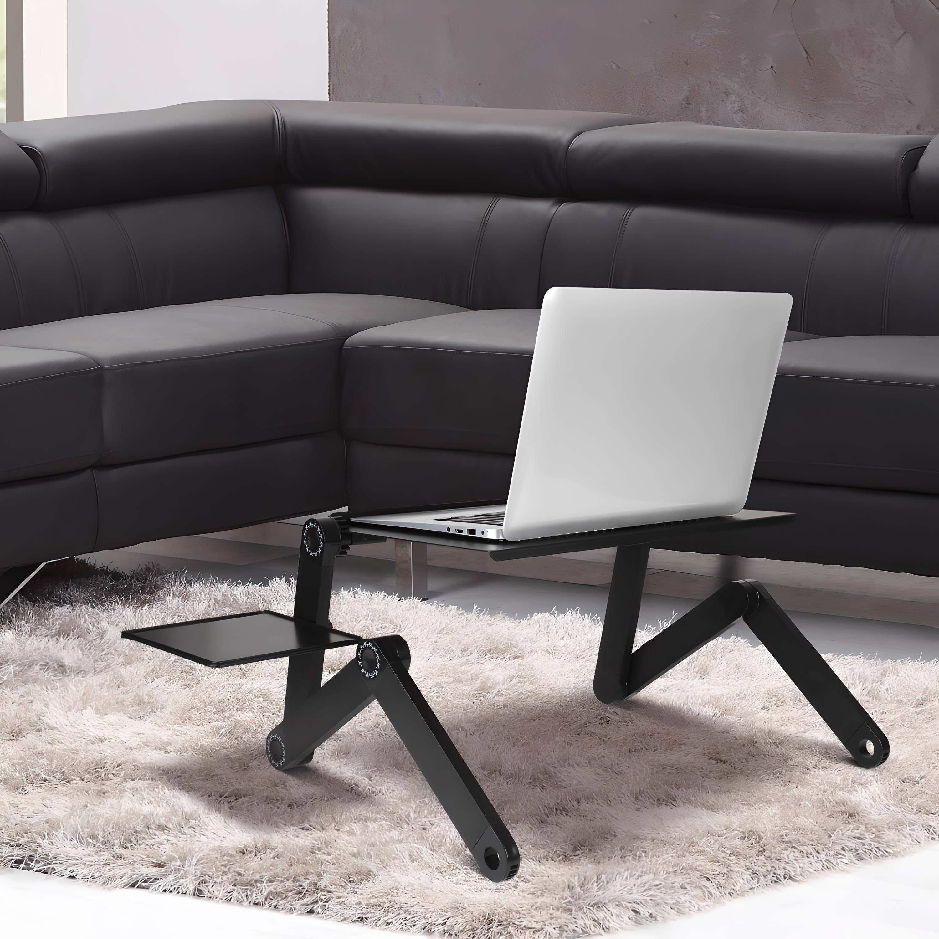 Adjustable Aluminum Laptop Stand with Fan & Mouse Pad for Bed/Couch - COOLCrown Store