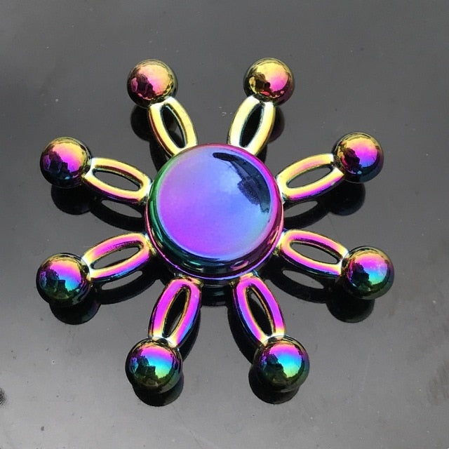 Rainbow Metal Finger Spinner Toy - COOLCrown Store