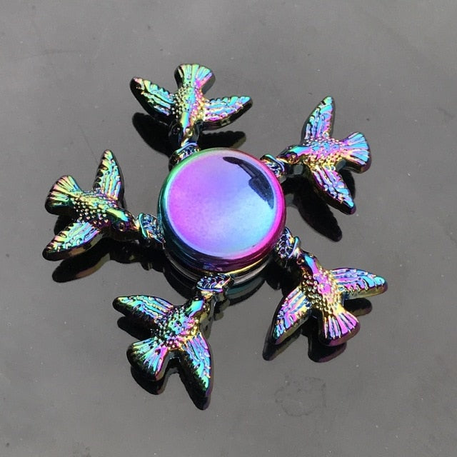 Rainbow Metal Finger Spinner Toy - COOLCrown Store