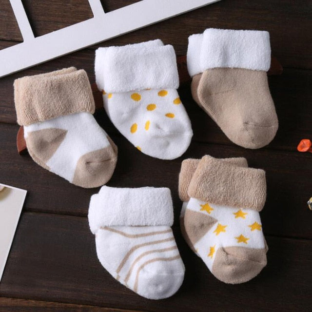 5 Pair/lot new cotton thick baby toddler socks autumn and winter warm baby foot sock - COOLCrown Store