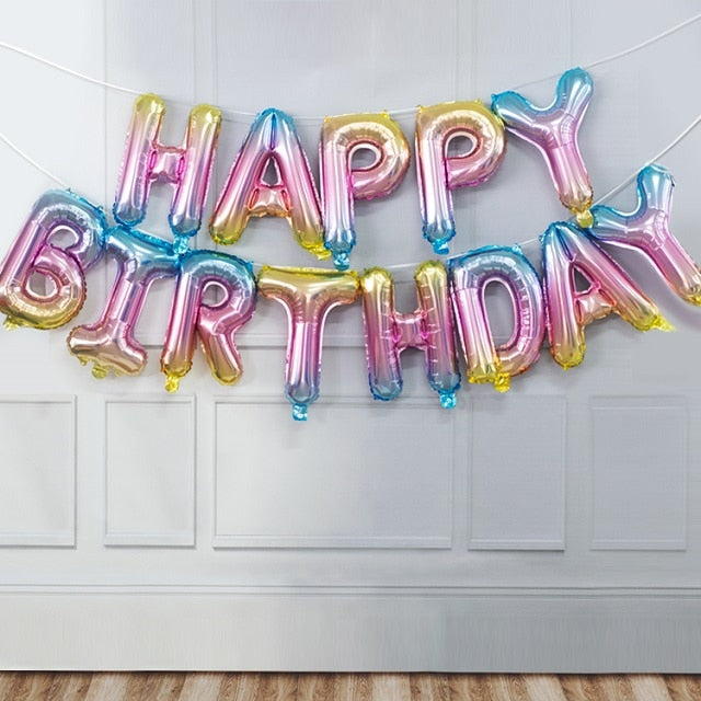 13pcs Happy Birthday Decoration Balloons Rose Gold - COOLCrown Store