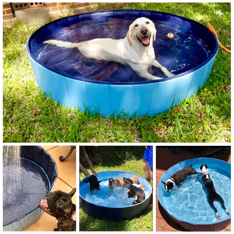 Foldable Dog Pool Pet Bath Summer Outdoor Portable Collapsible Bathtub Swimming Pools - COOLCrown Store