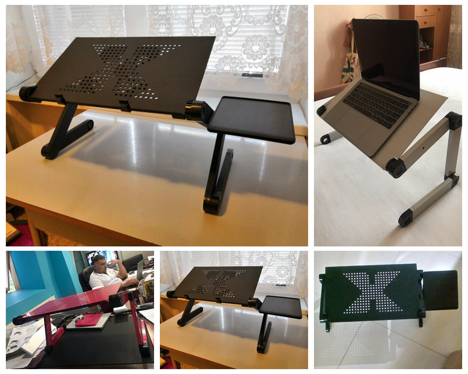 Adjustable Aluminum Laptop Desk Table Stand With Mouse Pad - COOLCrown Store