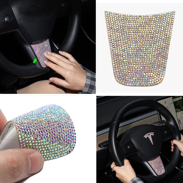 Carbon Fiber Steering Wheel Cover For Tesla Model 3 Y 2021 - COOLCrown Store