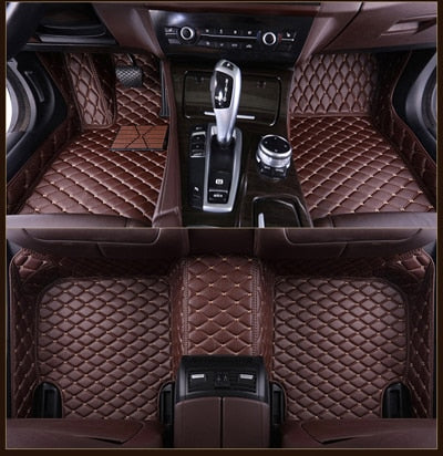 Premium Custom Car Leather Floor Mat - Full Set - All car Models - COOLCrown Store