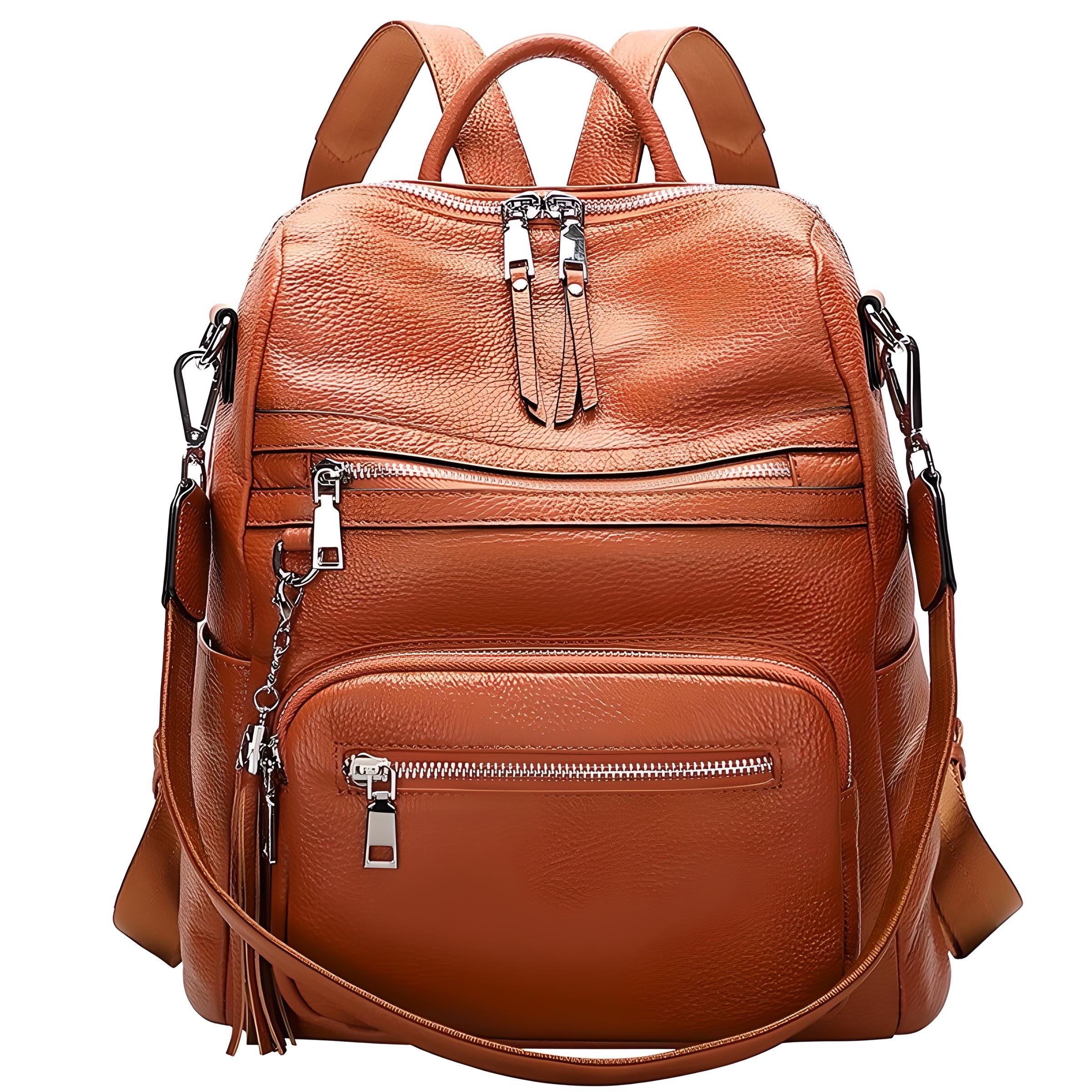 Genuine Leather Crossbody Backpack for Women