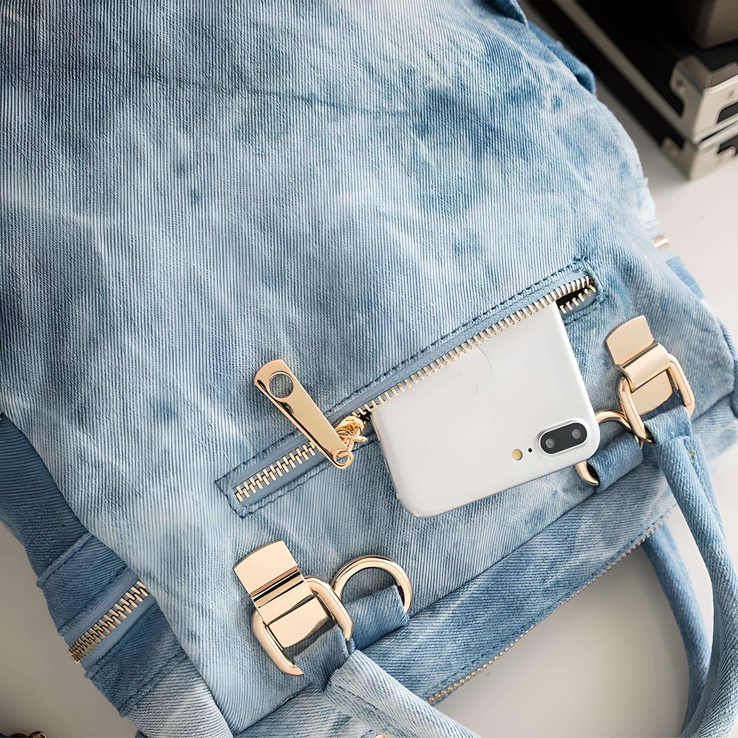 School Mini Denim Backpack