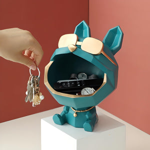 Cool Dog Figurine Storage Box Decor