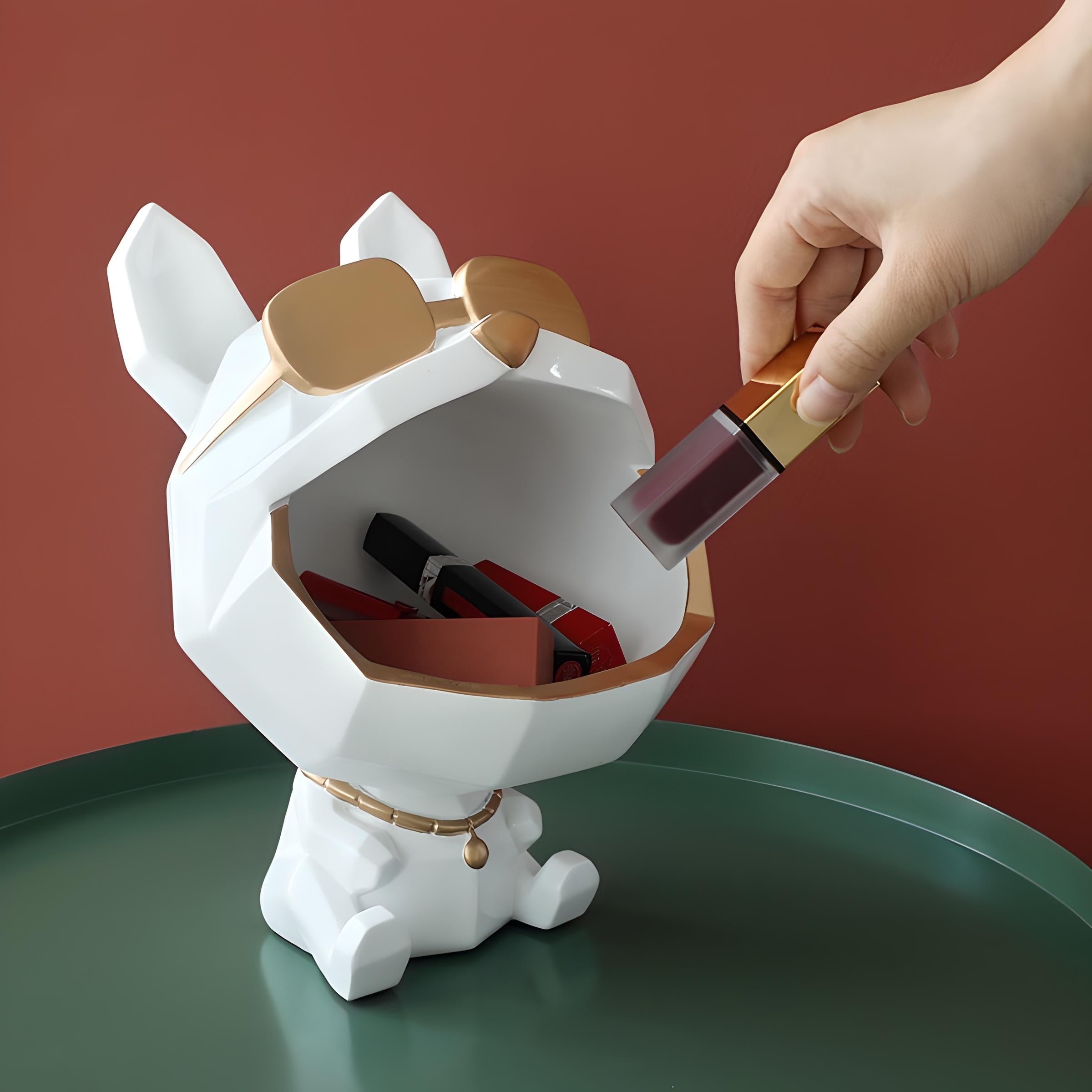 Cool Dog Figurine Storage Box Decor