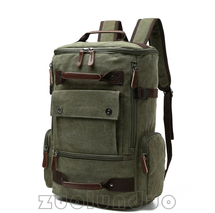 Men's Vintage Canvas Backpack Travel Laptop Bag Large Capacity Durable