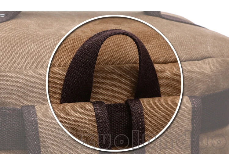 Men's Vintage Canvas Backpack Travel Laptop Bag Large Capacity Durable
