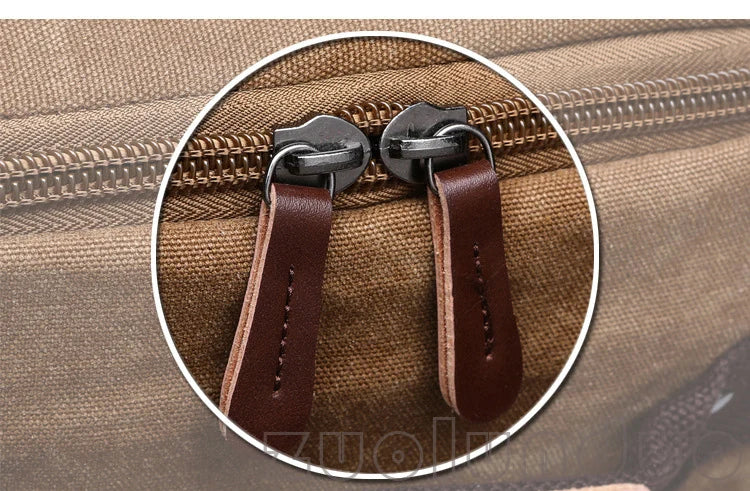 Men's Vintage Canvas Backpack Travel Laptop Bag Large Capacity Durable