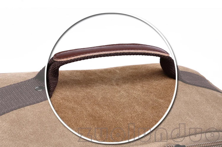 Men's Vintage Canvas Backpack Travel Laptop Bag Large Capacity Durable