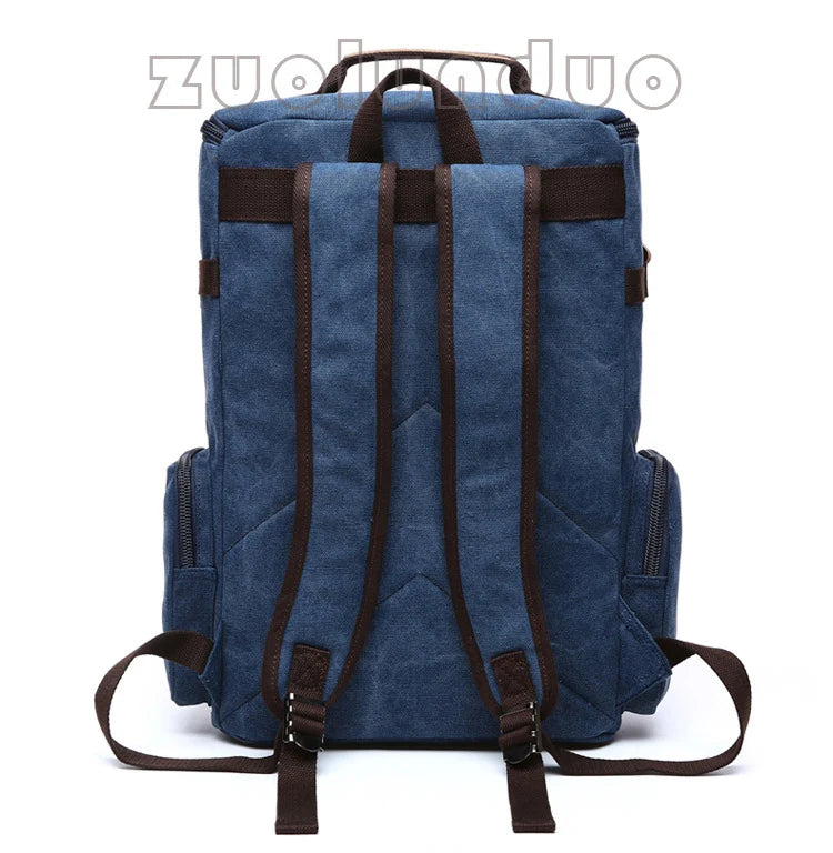 Men's Vintage Canvas Backpack Travel Laptop Bag Large Capacity Durable