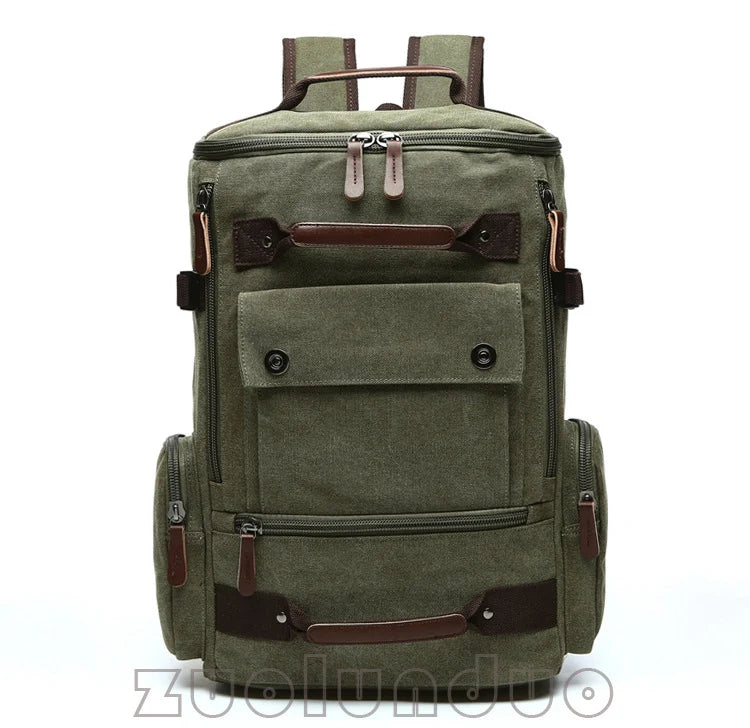 Men's Vintage Canvas Backpack Travel Laptop Bag Large Capacity Durable