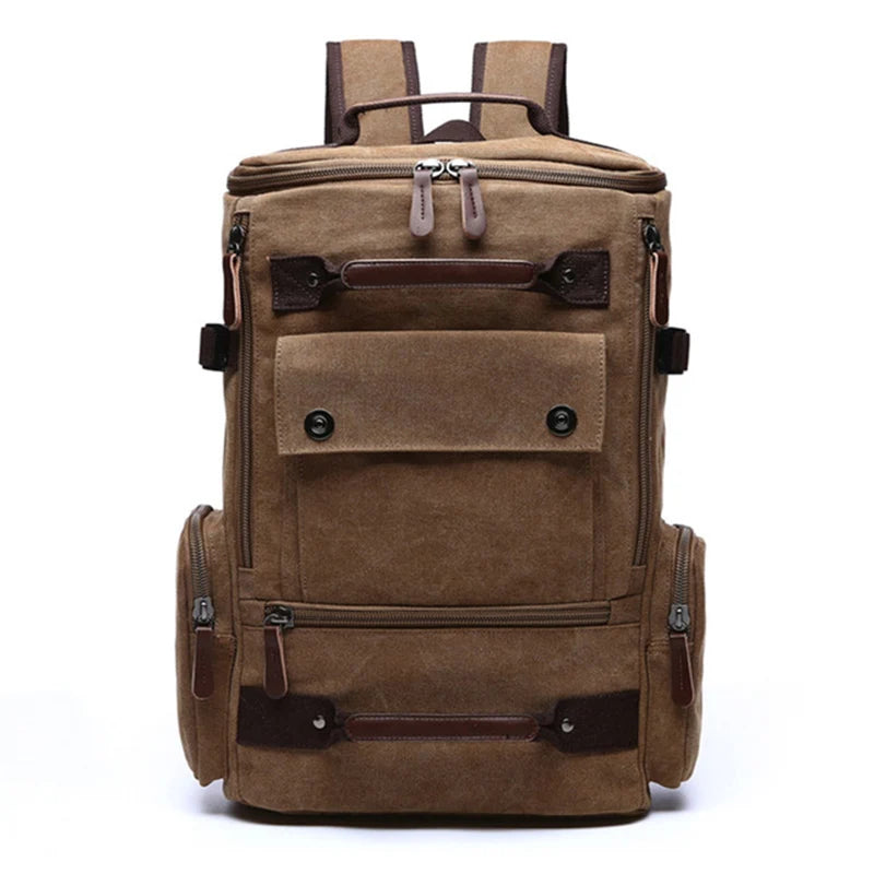 Men's Vintage Canvas Backpack Travel Laptop Bag Large Capacity Durable