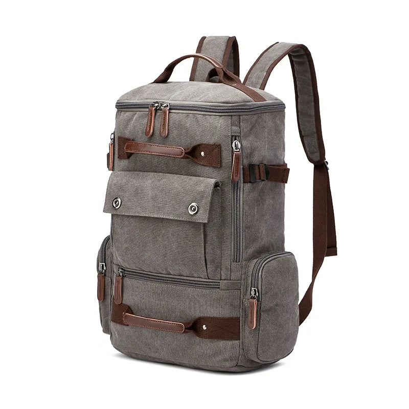 Men's Vintage Canvas Backpack Travel Laptop Bag Large Capacity Durable