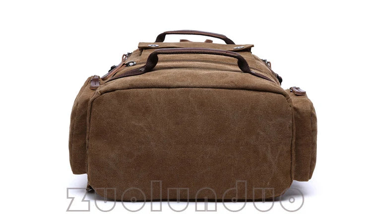 Men's Vintage Canvas Backpack Travel Laptop Bag Large Capacity Durable