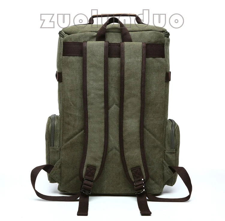 Men's Vintage Canvas Backpack Travel Laptop Bag Large Capacity Durable