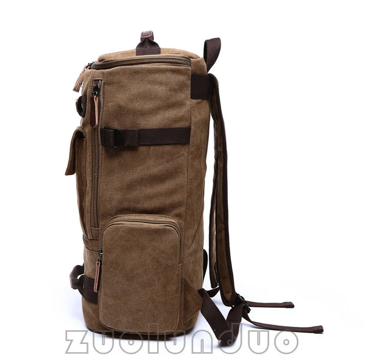 Men's Vintage Canvas Backpack Travel Laptop Bag Large Capacity Durable