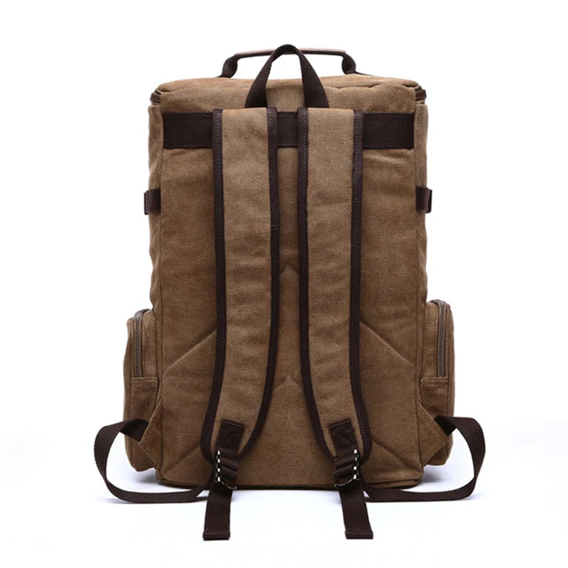 Men's Vintage Canvas Backpack Travel Laptop Bag Large Capacity Durable
