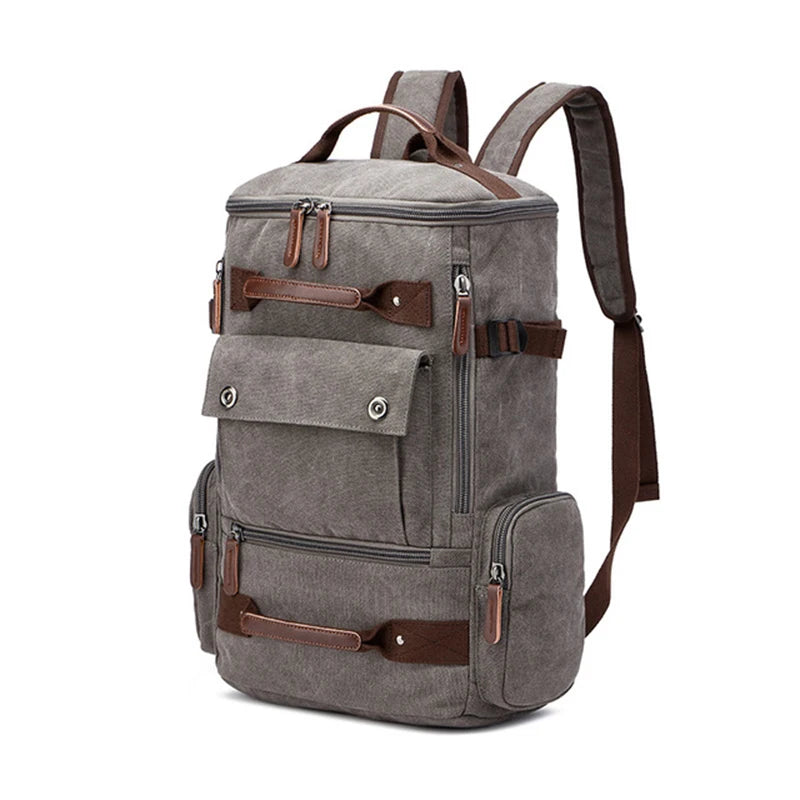 Men's Vintage Canvas Backpack Travel Laptop Bag Large Capacity Durable