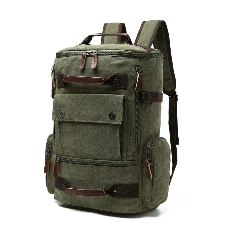 Men's Vintage Canvas Backpack Travel Laptop Bag Large Capacity Durable
