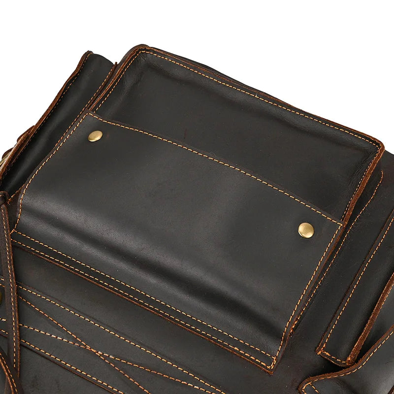 Vintage Crazy Horse Leather Backpack 15.6" Laptop Travel Daypack for Men