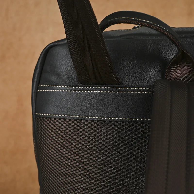 Premium Retro Cowhide Backpack with Crocodile Pattern – Business & Travel